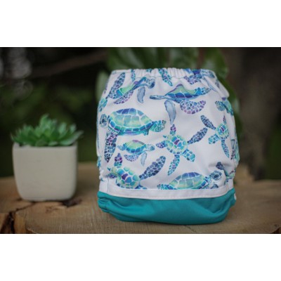 Sea turtle pocket diaper - 2.0 - MADE TO ORDER